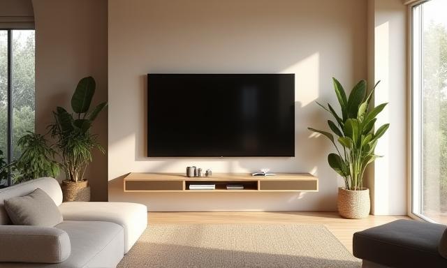 Minimalist modern salonda akıllı TV kurulu